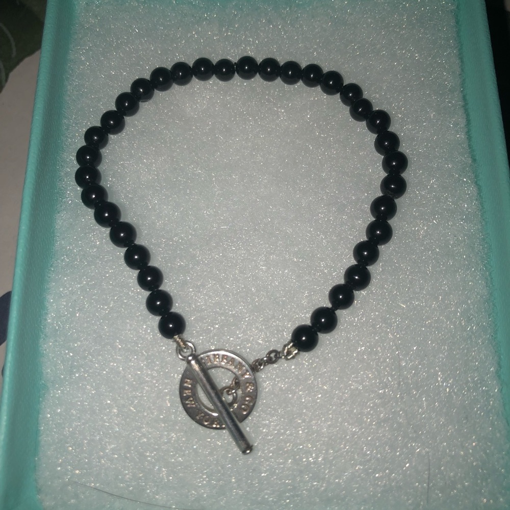 Tiffany and co black onyx toggle bracelet